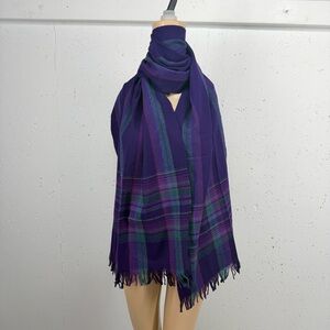 Vintage Pendleton Purple 100% Wool  Scarf 20 x 78” Read